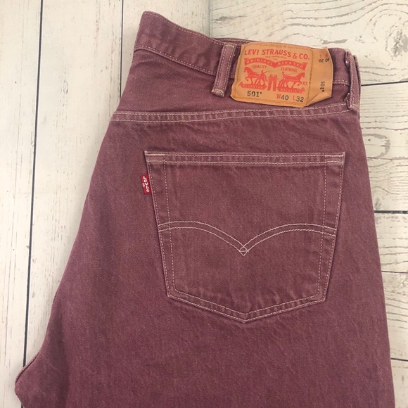 Levi's Other - Levi's 501 W40 x L32 Purple Straight Denim Jeans